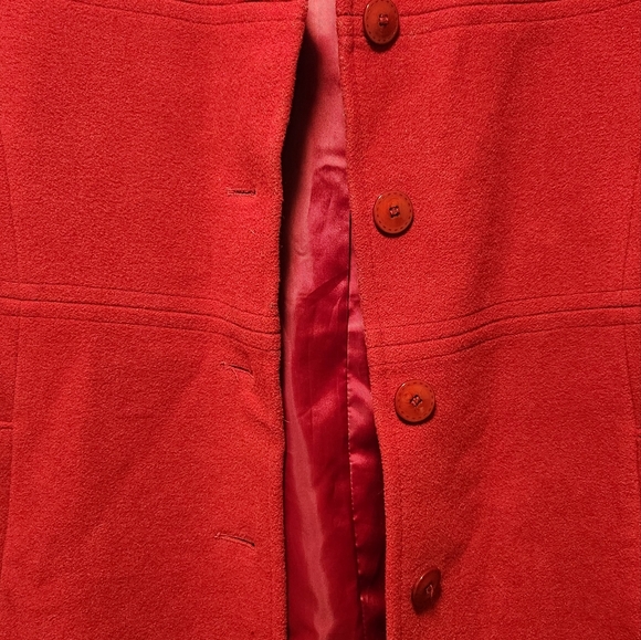 Red Burgundy Wool Coat - Picture 3 of 12